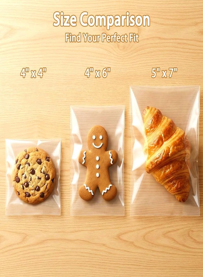 POSTANTIN Cookie Bags with Seal, 400 Pcs (4x6 Inches Self Sealing Cellophane Bag, Individual Clear Sealable Treat Packaging for Party Favors, Baked Goods, Snacks & Candy - Image 4