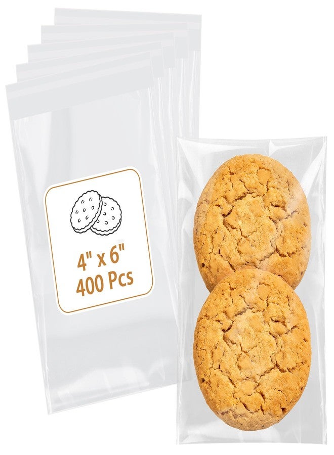 POSTANTIN Cookie Bags with Seal, 400 Pcs (4x6 Inches Self Sealing Cellophane Bag, Individual Clear Sealable Treat Packaging for Party Favors, Baked Goods, Snacks & Candy - Image 1