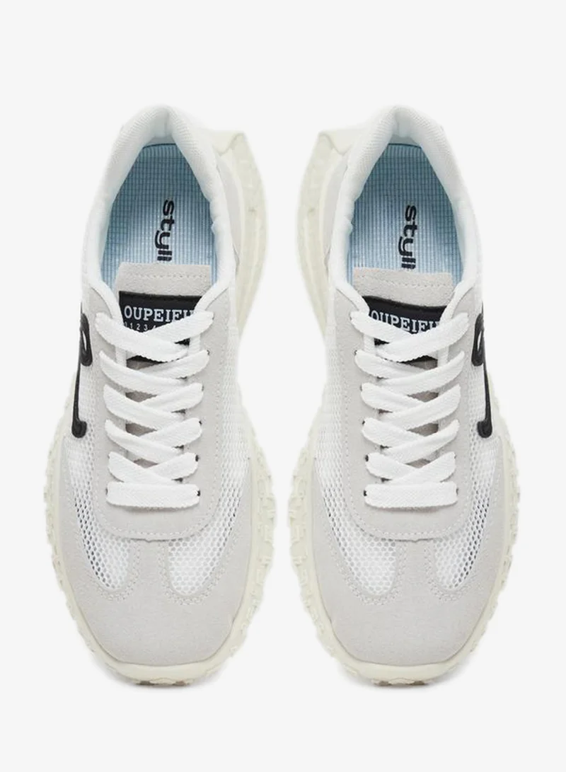 Styli Active  Mesh Insert Panelled Lace Up Sneakers for Women | Best Price UAE