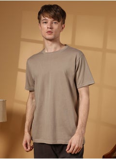 كامبوس سوترا Men's Cloud Grey Solid Regular T-Shirt  - Image 2