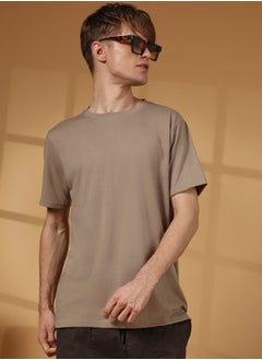 كامبوس سوترا Men's Cloud Grey Solid Regular T-Shirt  - Image 1