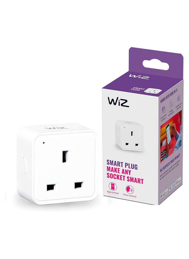 Wiz Smart Plug WiFi Connected |Remote And Voice Control, Compatible with Alexa & Google Assistant| Energy Monitoring |Timer & Schedule Function-UK 3-Pin Plug Adapter  - Image 1