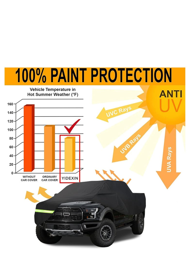 Cool Baby COOLBABY Waterproof Car Covers for Ford F150 F250 F350 Raptor Pickup Truck Super Crew Cab 5FT- 8FT Long Bed Box Truck 190T Covers Customer Fit 100% Waterproof Windproof Strap & Double Door Zipper  - Image 2