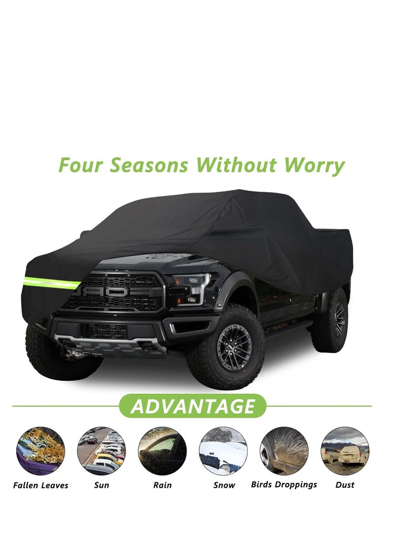 Cool Baby COOLBABY Waterproof Car Covers for Ford F150 F250 F350 Raptor Pickup Truck Super Crew Cab 5FT- 8FT Long Bed Box Truck 190T Covers Customer Fit 100% Waterproof Windproof Strap & Double Door Zipper  - Image 4