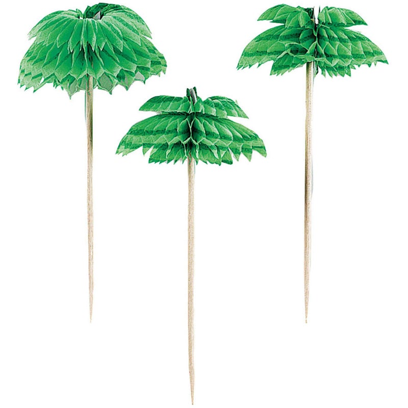Amscan 401200 Palm Tree Honeycomb Picks Pack of 12 4 Green