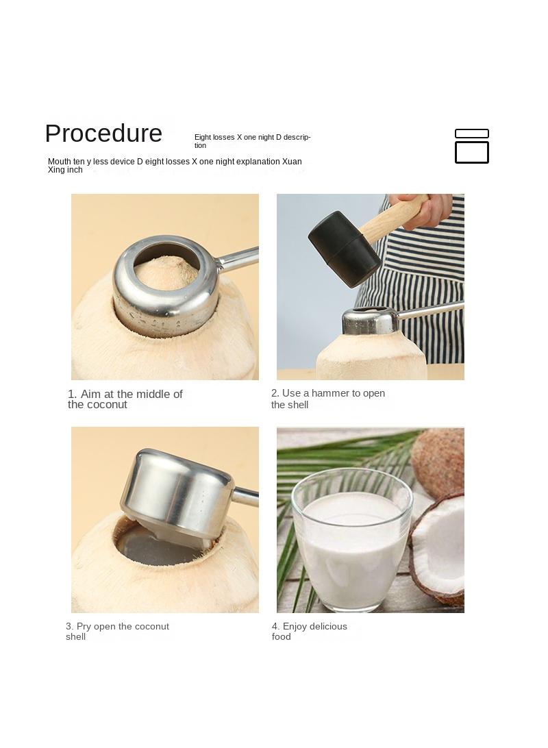 Bluejw طقم أدوات فتح جوز الهند 3 في 1 - Image 4