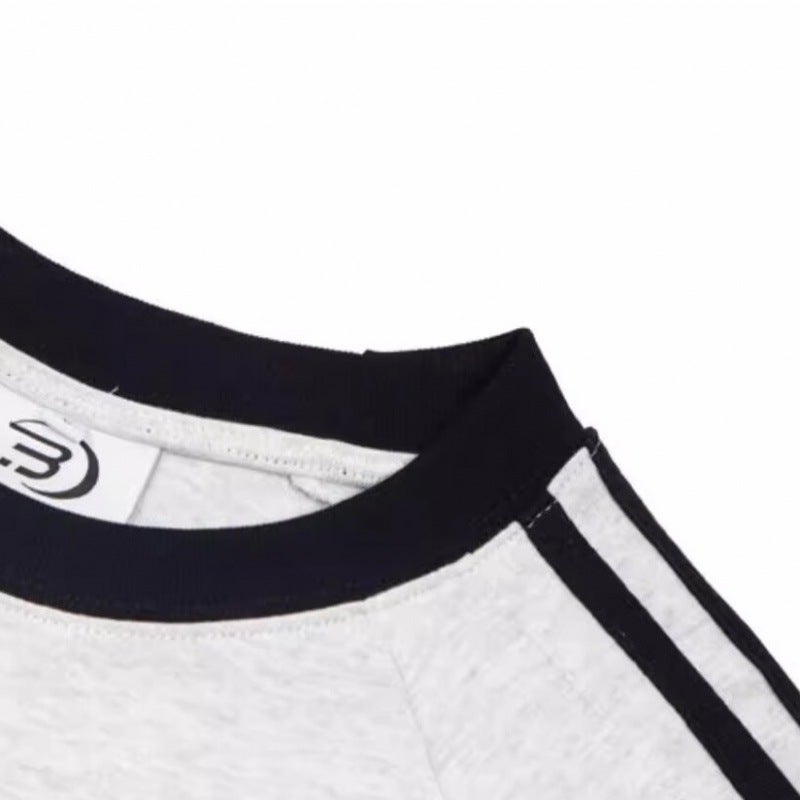 American Style Trendy Brand Three Bars Flag Printed Short-Sleeved T-Shirt For Men And Women Summer Street Loose Couple Half-Sleeved T-Shirt - Image 4