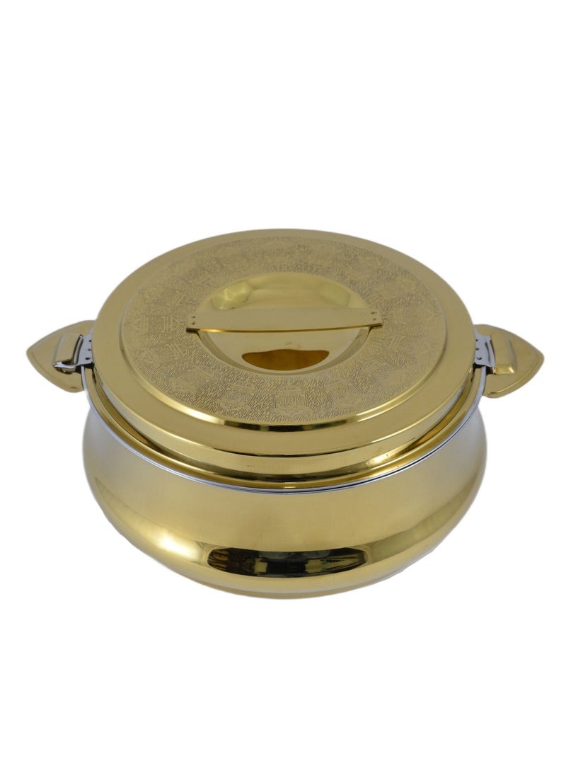 Homemaker Riyadh Hotpot 3500ml Capacity - Unique Locking Lid - High Quality Stainless Steel - Gold Etching  - Image 1
