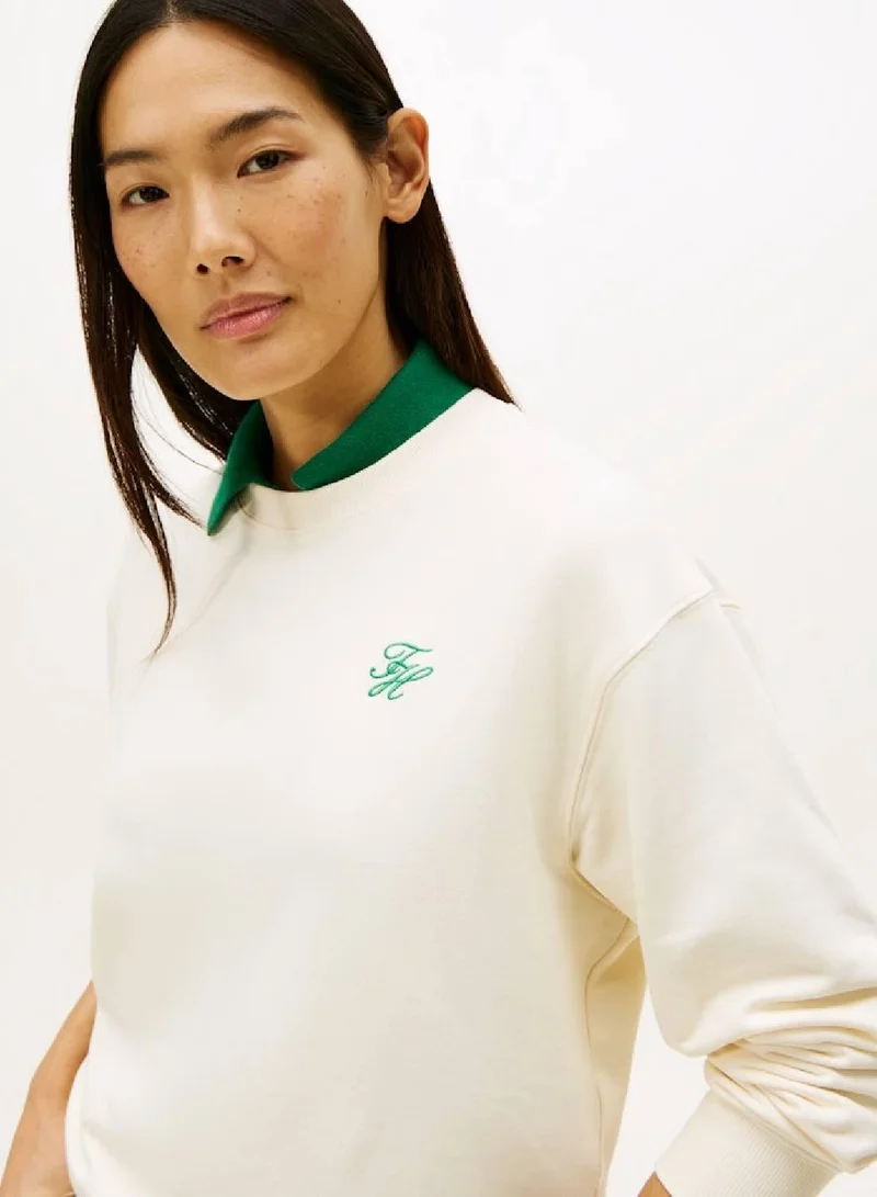 Tommy Hilfiger Calico Logo Embroidery Terry Sweatshirt for Women | Best Price UAE