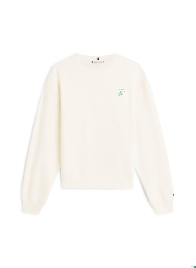 Tommy Hilfiger Calico Logo Embroidery Terry Sweatshirt for Women | Best Price UAE