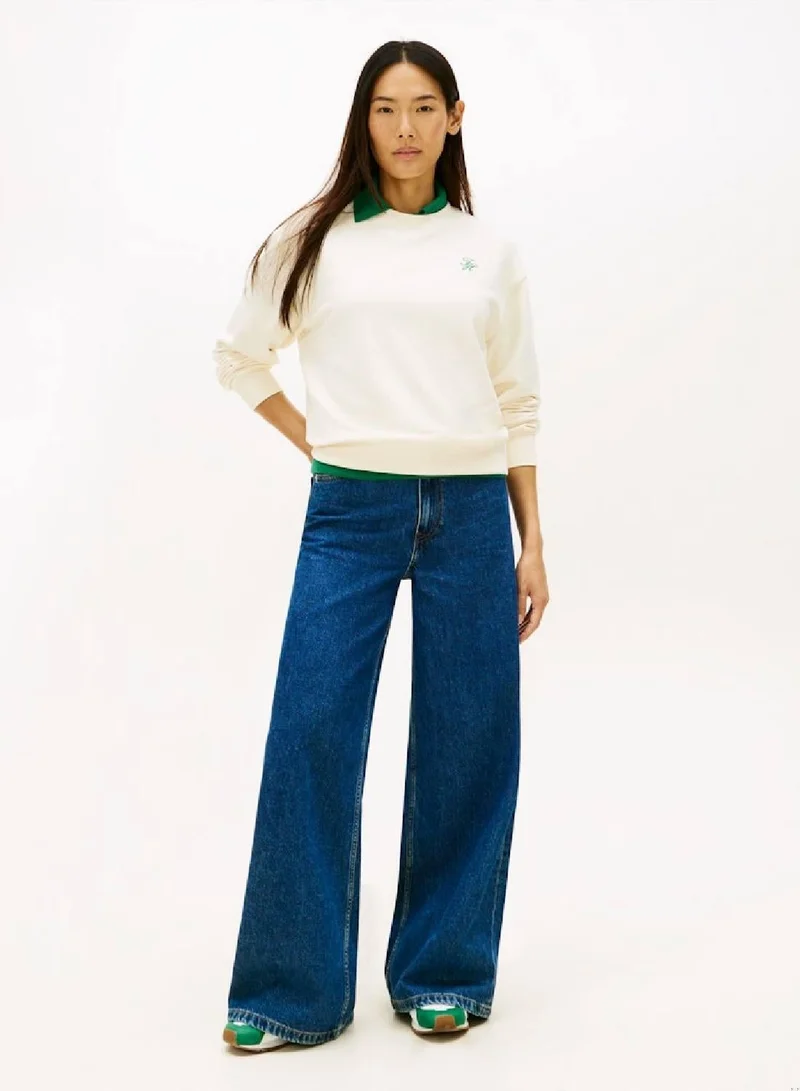 Tommy Hilfiger Calico Logo Embroidery Terry Sweatshirt for Women | Best Price UAE