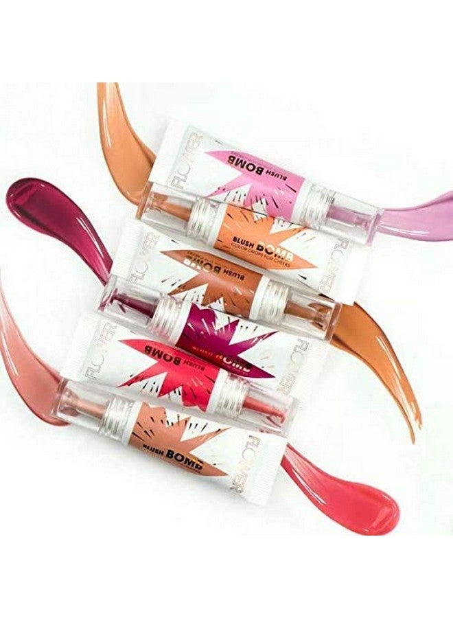 FLOWER Beauty By Drew Barrymore Liquid Blush Makeup Bomb Color Drops -Silky Lightweight Formula + Gel Cream Blush for Cheeks - Radiant + Glossy Finish - Buildable + Lightweight Formula - Cruelty-Free + Vegan (Bitten) - Image 3