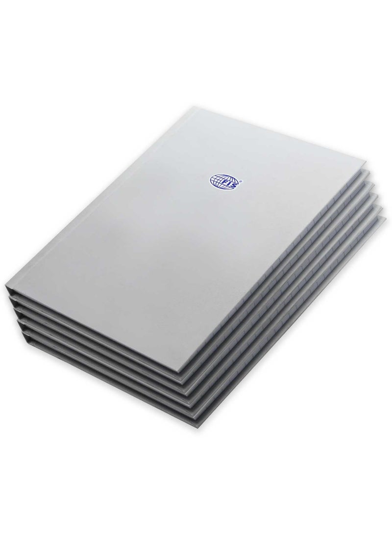 FIS Pack of 5 Hard Cover Notebook A5 Single Line, 100Sheets, Silver -FSNBA5SL100SL - Image 3