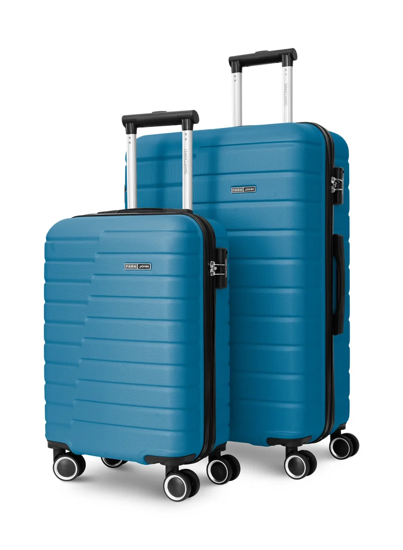 PARAJOHN Twinora 2-Piece ABS Hard Shell Lightweight Luggage Set – 20" Cabin (10kg) & 28" Large (30kg) Suitcases with 360° Spinner Wheels & TSA Lock, Blue