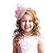 Zinniday Cute Mini Fascinator Hats Pink Mini Elegant Veil Mesh Hat with Pearl Necklace Set for Women Girls Little High Tea Party Kentucky Fascinator with Clip for 1920s 50s Accessories - Image 3