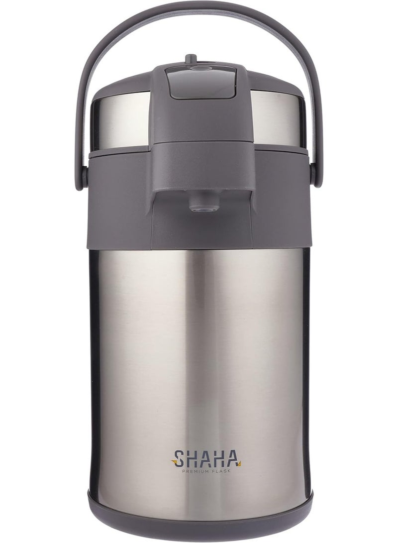 Shaha Pressure Thermos Air Pot 3 Liter Capacity Silver - Image 1