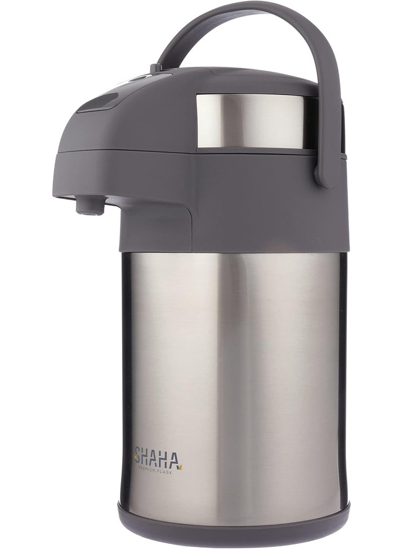 Shaha Pressure Thermos Air Pot 3 Liter Capacity Silver - Image 2
