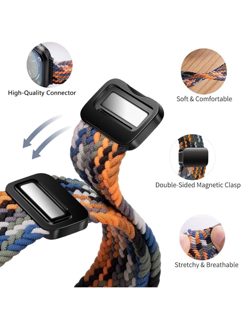 مشبك مغناطيسي متوافق مع أحزمة ساعة Apple Watch 38 مم 40 مم 41 مم 42 مم 44 مم 45 مم 46 مم 49 مم؛ حزام رياضي من النايلون لساعة iWatch Ultra 3 و2 Series 11 10 9 8 7 6 SE 5 4 3 للنساء والرجال (أسود) - Image 5