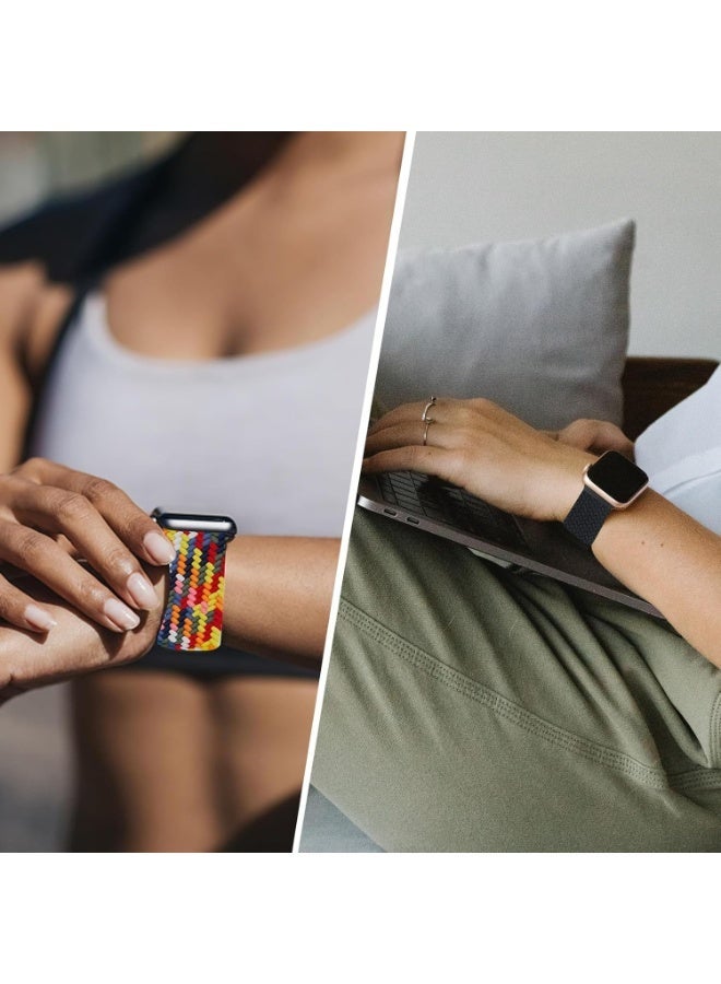 مشبك مغناطيسي متوافق مع أحزمة ساعة Apple Watch 38 مم 40 مم 41 مم 42 مم 44 مم 45 مم 46 مم 49 مم؛ حزام رياضي من النايلون لساعة iWatch Ultra 3 و2 Series 11 10 9 8 7 6 SE 5 4 3 للنساء والرجال (أسود) - Image 4