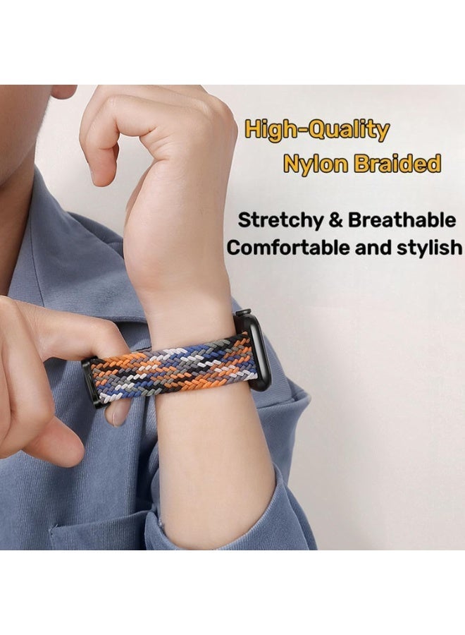 مشبك مغناطيسي متوافق مع أحزمة ساعة Apple Watch 38 مم 40 مم 41 مم 42 مم 44 مم 45 مم 46 مم 49 مم؛ حزام رياضي من النايلون لساعة iWatch Ultra 3 و2 Series 11 10 9 8 7 6 SE 5 4 3 للنساء والرجال (أسود) - Image 3