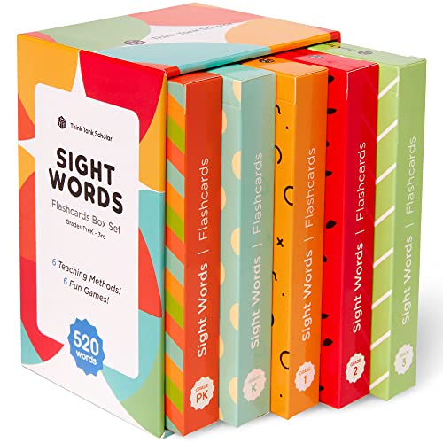 Think Tank Scholar Sight Words Flash Cards – 520 High Frequency Words for Kids Ages 3–9 – Dolch & Fry List – Award-Winning Reading Tool for Preschool, Kindergarten, 1st, 2nd, 3rd Grade – Classroom Set - Image 1