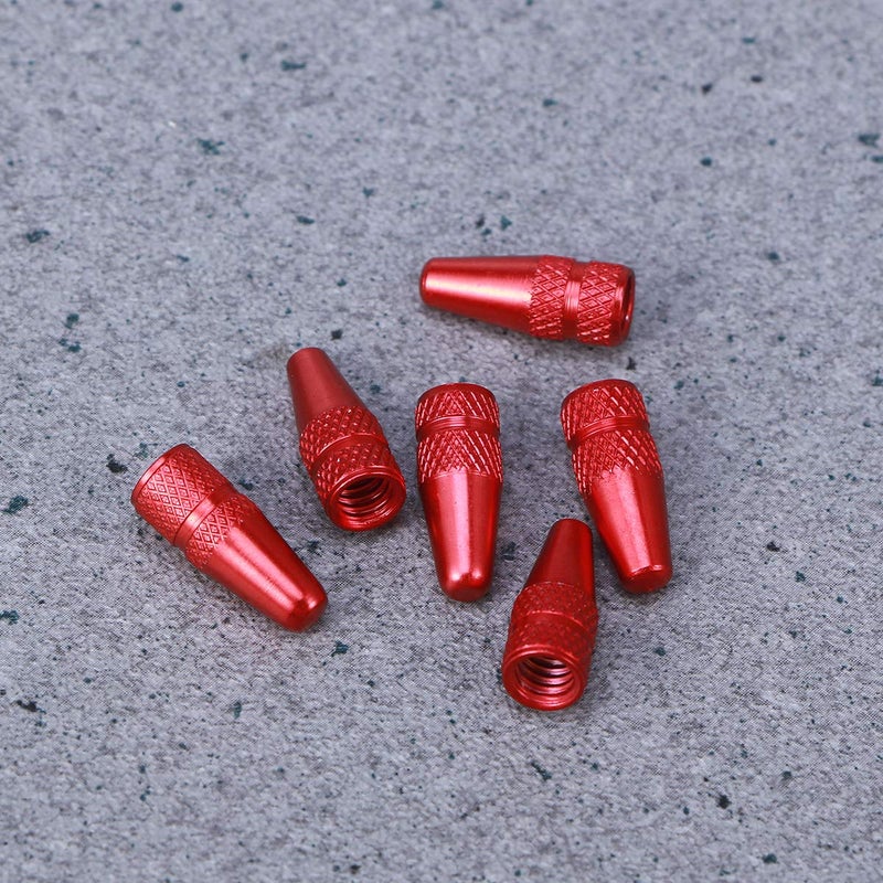 Aluminum Alloy Bicycle Valve Caps 6 Pcs Red Dustproof Anti Rust For Road Mountain Bike - Image 5
