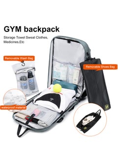 ARCTIC HUNTER Durable Gym Sports Backpack Water Resistant 18.5 Inch Casual Daypack with Luggage Trolley Carry Belt and Built in USB Jack for Men B00391-XD Grey  - Image 5