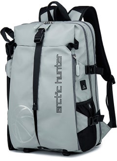 ARCTIC HUNTER Durable Gym Sports Backpack Water Resistant 18.5 Inch Casual Daypack with Luggage Trolley Carry Belt and Built in USB Jack for Men B00391-XD Grey  - Image 1