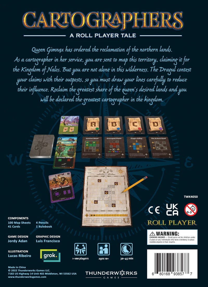 Thunderworks Games - Cartographers: A Roll Player Tale | Award-Winning Game of Fantasy Map Drawing | Strategy Board Game | Flip and Write | Family Game for 1-100 Players | 30-45 Minutes, Ages 10+ - Image 5