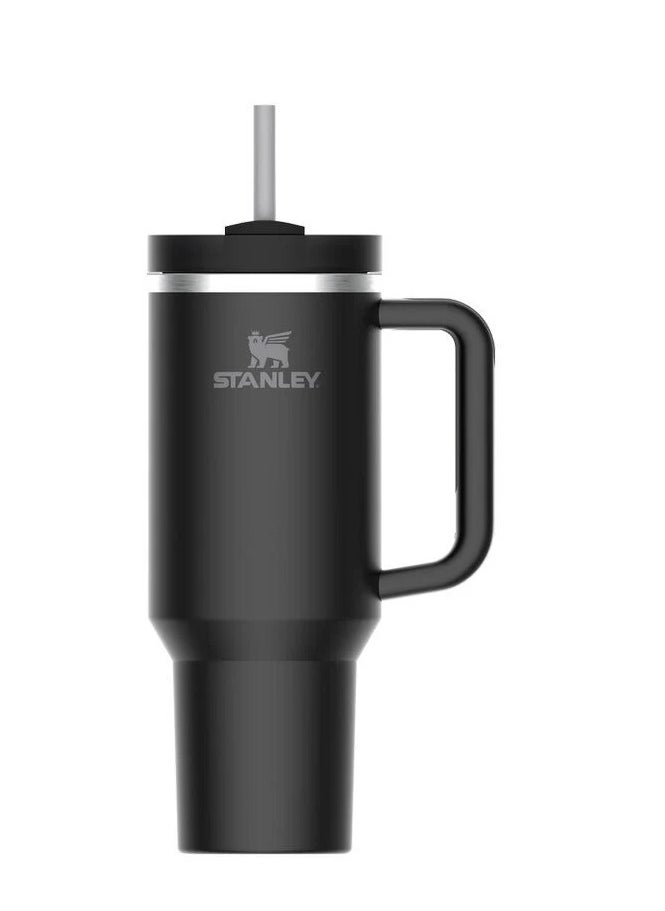 Stanley - Quencher H2.0 FlowState Vacuum Insulated Tumbler – 40oz Black Stainless Steel Travel Mug with Leakproof Lid and Reusable Straw, Double-Walled Thermos Bottle Keeps Drinks Cold for 24 Hours or Hot for 7 Hours, Durable, BPA-Free, Portable Cup for Work, Gym, and Outdoor Hydration - Image 1