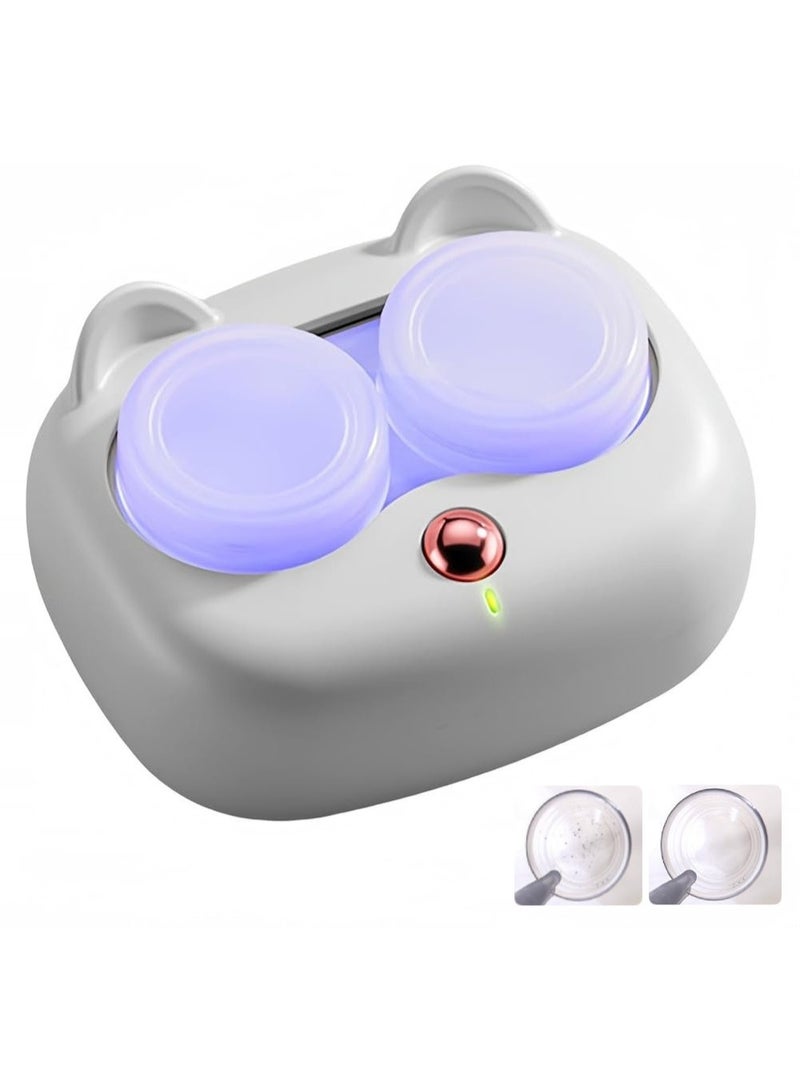 Electric Contact Lens Cleaner Case UV Sterilization Automatic Vibration Rechargeable Mini Contact Lens Cleaning Machine Portable Safe Deep Cleaning for Daily Wear and Travel - Image 1