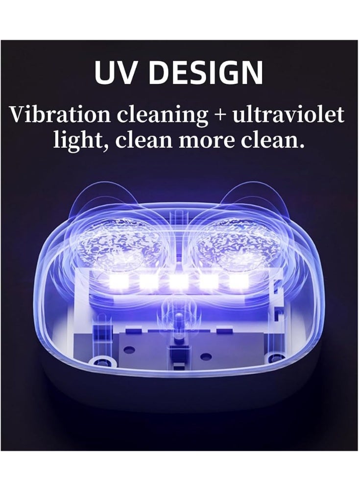 Electric Contact Lens Cleaner Case UV Sterilization Automatic Vibration Rechargeable Mini Contact Lens Cleaning Machine Portable Safe Deep Cleaning for Daily Wear and Travel - Image 4