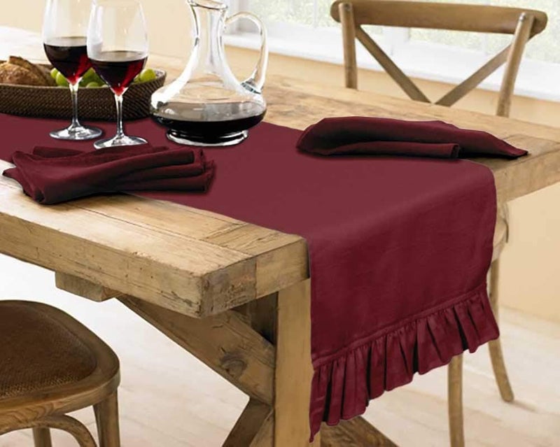Vargottam Maroon Home Decor Stylish Wedding Party Holiday Table Setting Decor Table Runner-14 x 108 Inch - Image 3