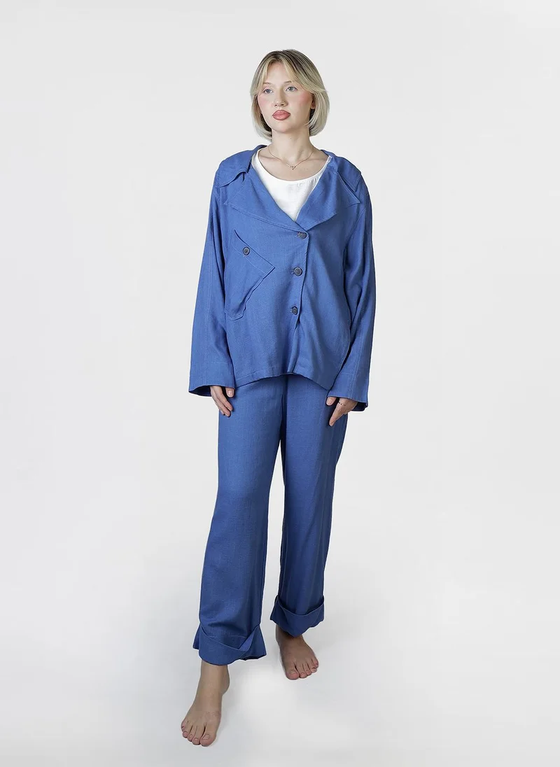 Jimmy Le Bond Linen Set of Button Down Jacket and Pants