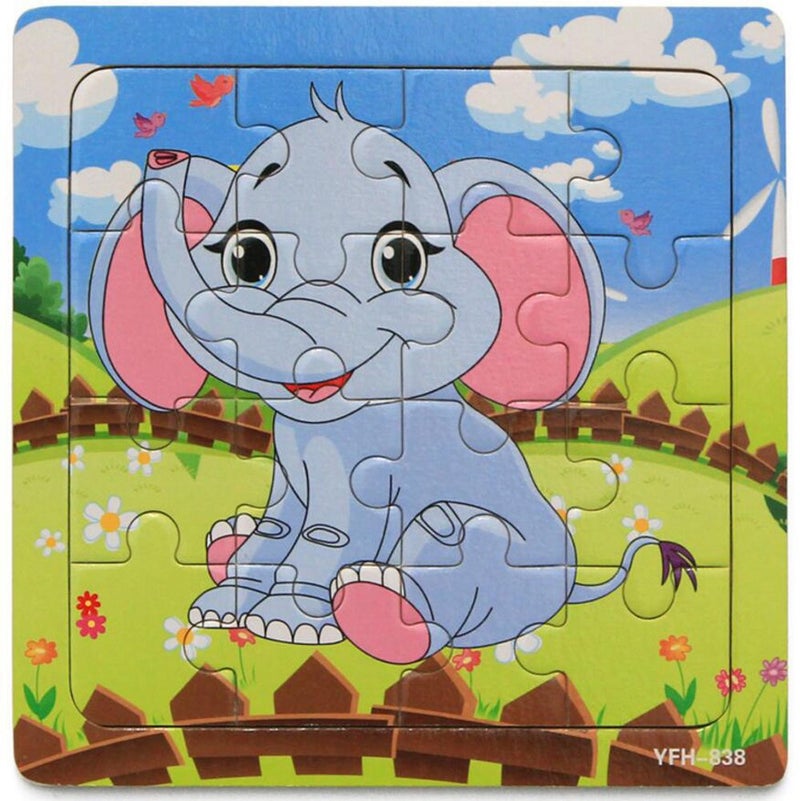 OMGOD Kids Puzzles Toys 4 Pack, 16pcs Wooden Animals Elephant Bee Dolphins Ladybugs Fancy Education and Learning Intelligence Toys Jigsaw Puzzles Present - Image 5