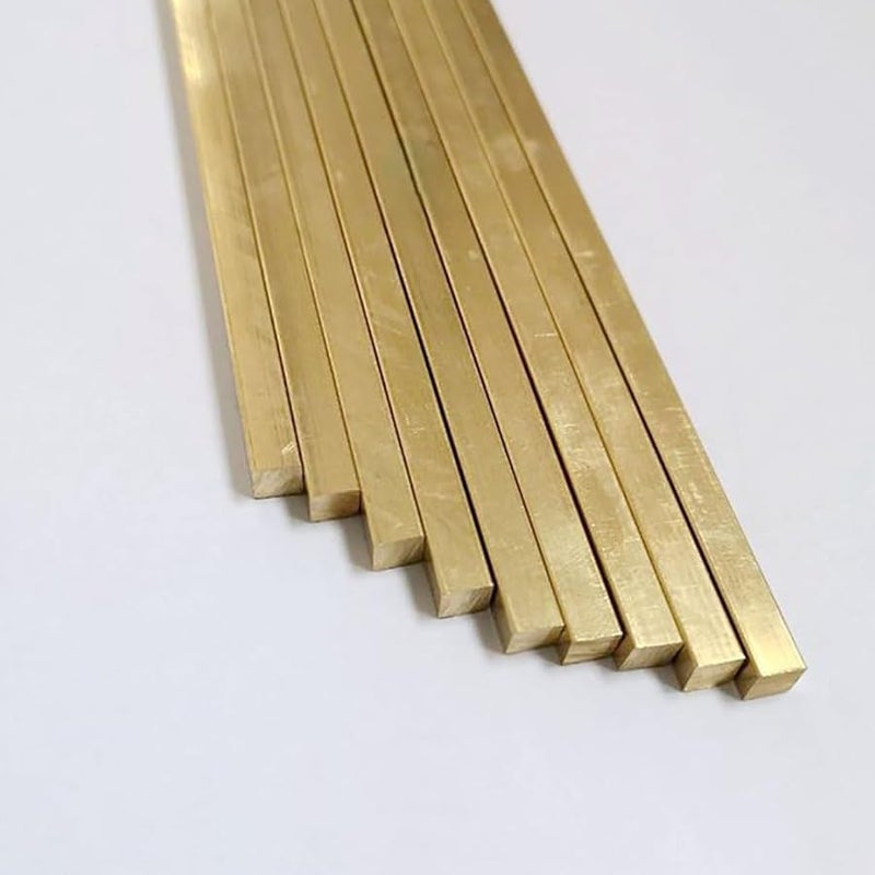 قضيب مربع من النحاس الأصفر 12x12x500mm عصا نحاسية صلبة قطعة واحدة طول 500mm - Image 1
