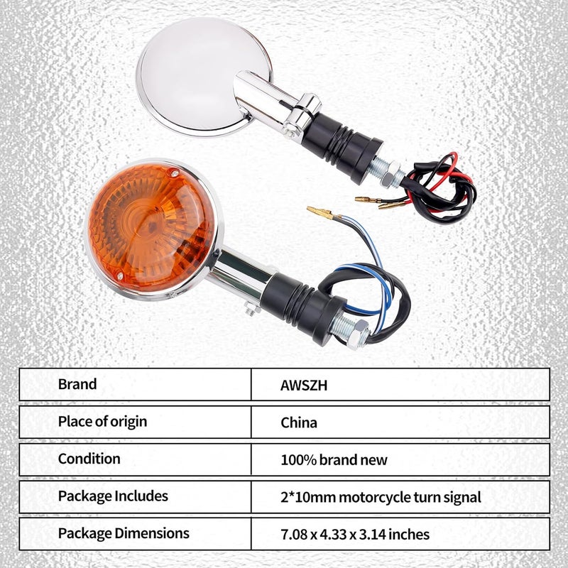 ضوء مؤشر إشارة الانعطاف الخلفي العالمي للدراجات النارية متوافق مع Yamaha XV250 V Star 250 2008-2014 V Star 650 1998-2004 XV1100 V Star 1100 Virago 1000 XV 535 Virago 535 XJ700X XJ750 - Image 2