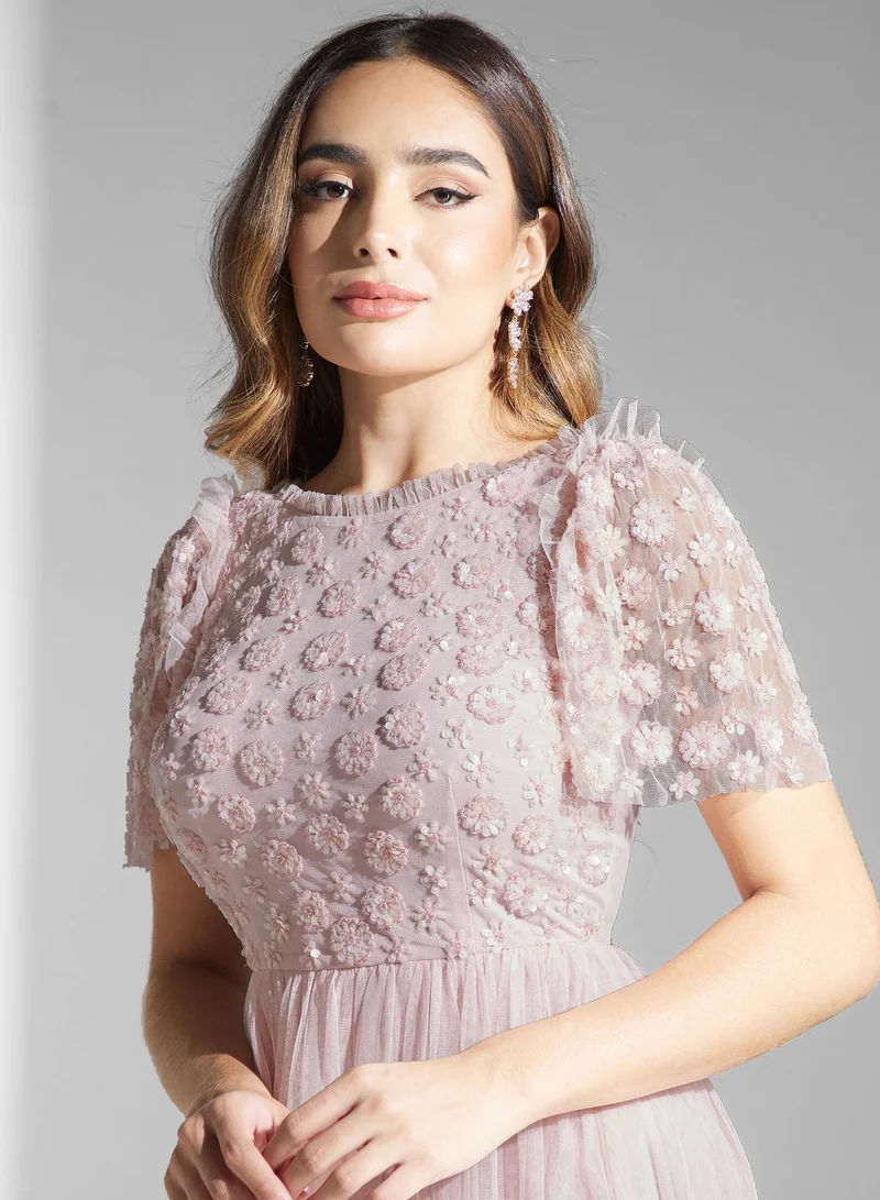 Maya Embellished Tulle Maxi Dress