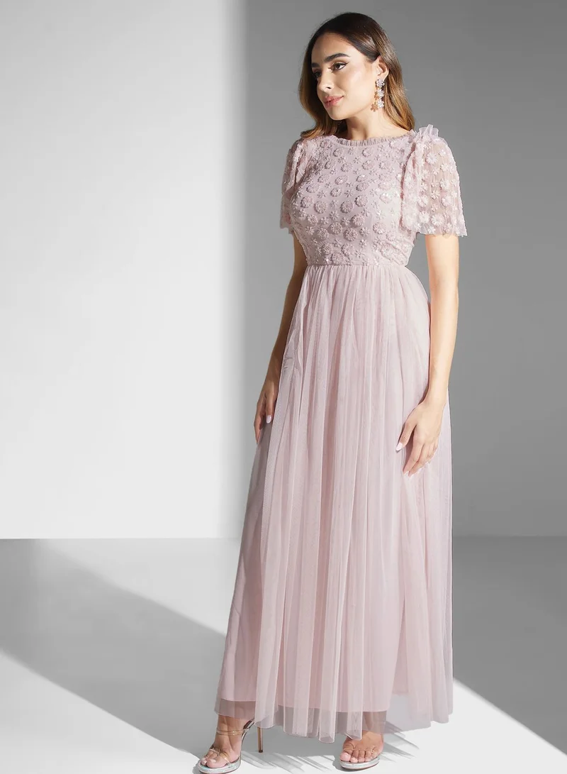 Maya Embellished Tulle Maxi Dress