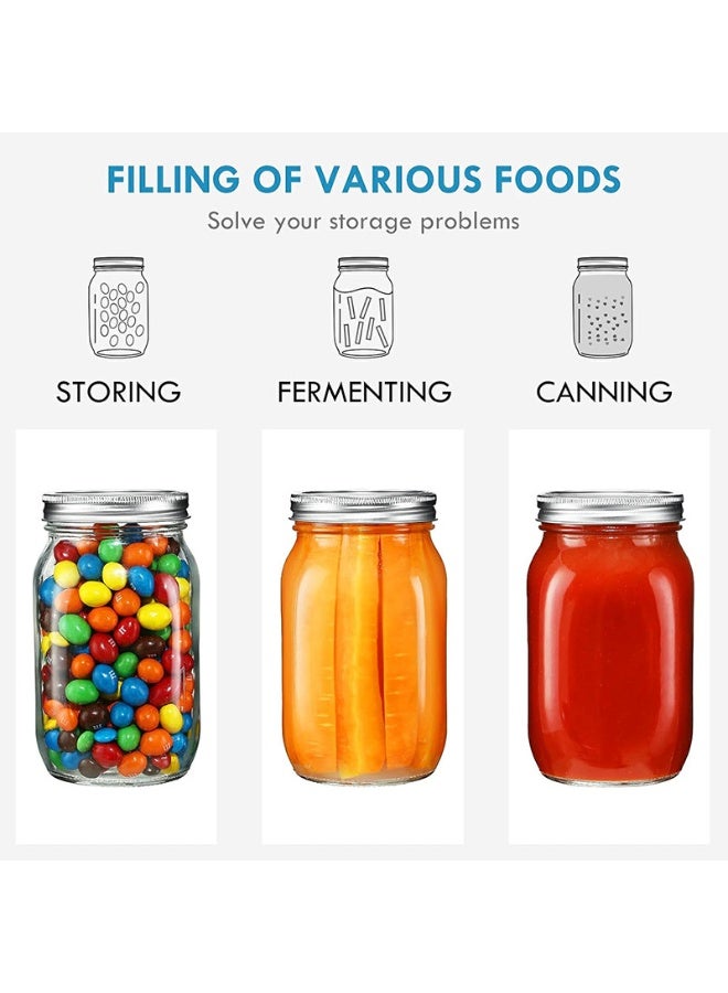 آي كي مجموعة أوعية تخزين زجاجية 6 قطع سعة 32 أونصة | زجاج شفاف آمن للطعام | غطاء معدني لولبي محكم الإغلاق | مناسب لغسالة الصحون والثلاجة | استخدامات متعددة للعائلة - Image 4