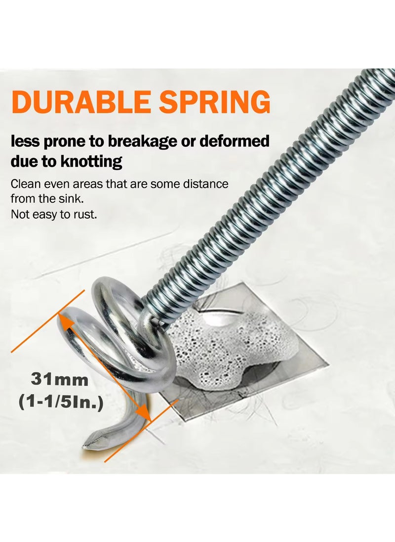 KSEIBI Drain Cleaner, 3.0Mx5.5MM Steel Drain Cleaner, Snake Drain Clog Remover Tool for Sewers, Kitchens,  Bathrooms, Sink Bath Tub, Clogged Drains and Dredge Pipe, Bendable Drain Cleaner.  - Image 2