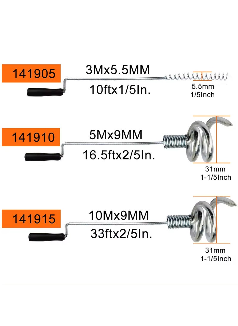 KSEIBI Drain Cleaner, 3.0Mx5.5MM Steel Drain Cleaner, Snake Drain Clog Remover Tool for Sewers, Kitchens,  Bathrooms, Sink Bath Tub, Clogged Drains and Dredge Pipe, Bendable Drain Cleaner.  - Image 4