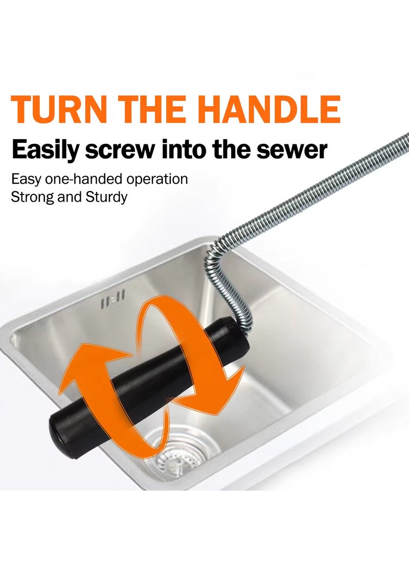KSEIBI Drain Cleaner, 3.0Mx5.5MM Steel Drain Cleaner, Snake Drain Clog Remover Tool for Sewers, Kitchens,  Bathrooms, Sink Bath Tub, Clogged Drains and Dredge Pipe, Bendable Drain Cleaner.  - Image 3