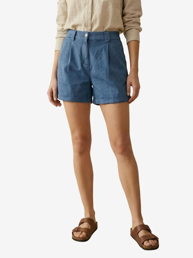 MY FASHION MY FASHION High Waist Wide Leg Tailored Shorts