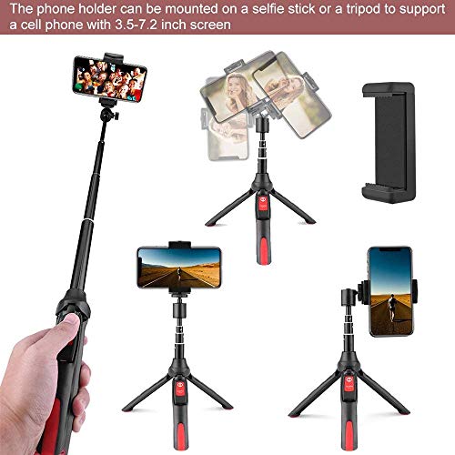 SHOPEE Cell Phone Holder Clip&Ball Head Adapter Set for Tripod&Selfie Stick with 1/4 Screw,Universal Tripod Mount,Camera Tripod Ball Head,360 Degree Swivel Cell Phone Tripod Mount Set,Black - Image 5