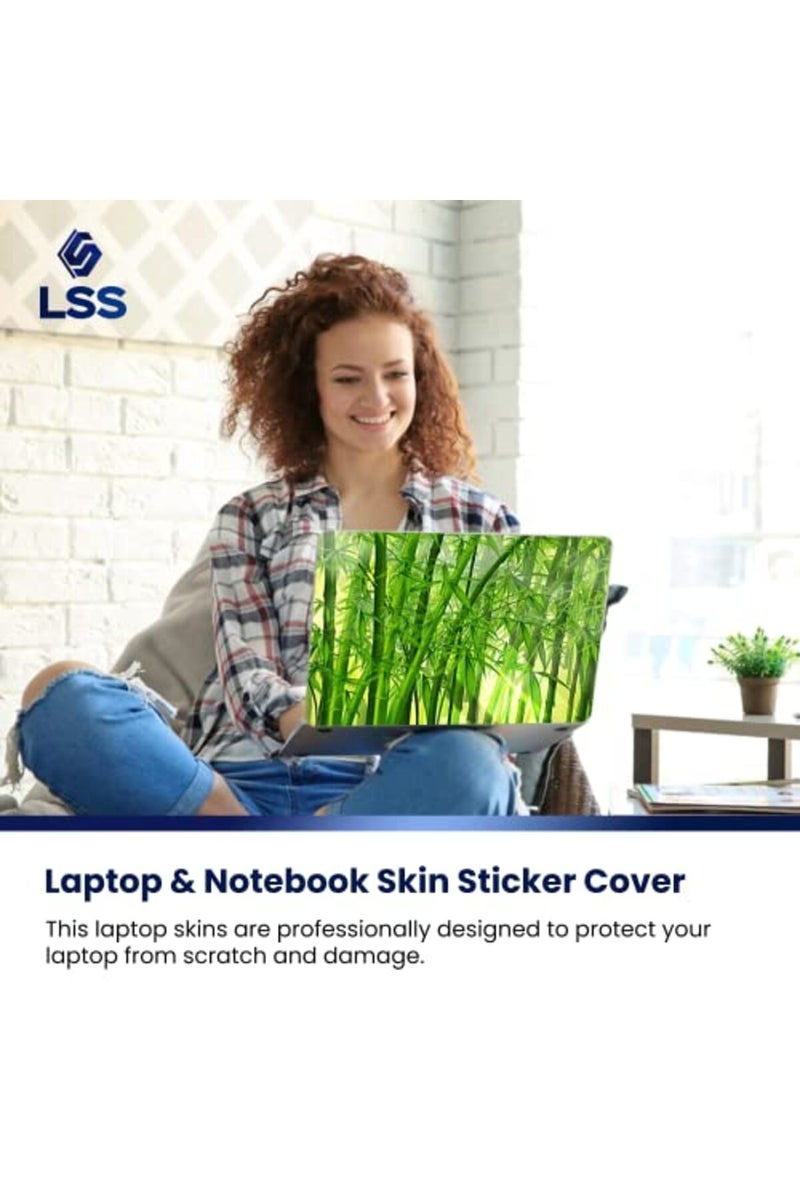 LSS 17 17.3 Inches Laptop Notebook Skin Sticker with 2 Wrist Pads - Reusable Cover Protector Vinyl Sticker Cover Decal Fits 17" - 19" HP Asus Acer Samsung - Bamboo in Forest - Image 5