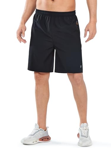 NORTHYARD Men's Athletic Running Shorts Quick Dry Workout Shorts Lightweight Sports Gym Basketball 7"/ 9"/ 5" Tennis Hiking Exercise Black-9 inches XL - Image 3