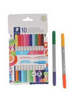 STAEDTLER 10-Piece Twin-Colour Double-Ended Fibre-Tip Pens With 20 Assorted Colours  - Image 3