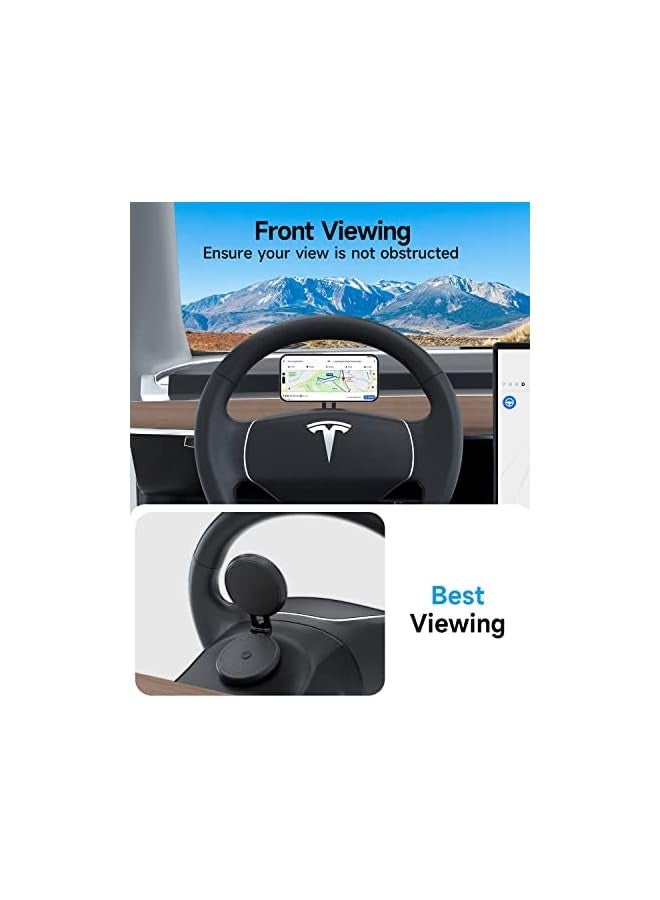 Tesla Phone Mount, MagSafe Car Mount for Tesla Model 3 Model Y, Foldable Hidden Magnetic Phone Mount Fit for iPhone 14 13 12 Series and All Phone, Tesla Model 3 Accessories, Tesla Model Y Accessories - Image 4