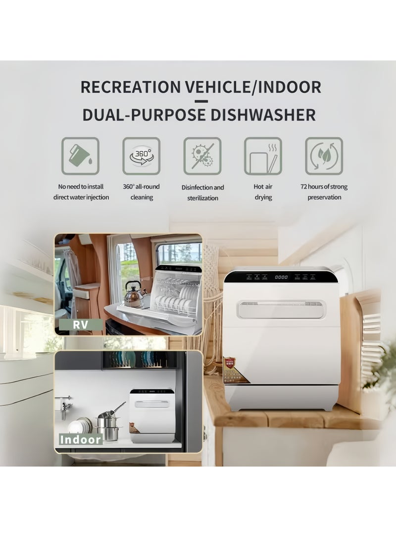 ET-LIFE Countertop Dishwasher, Installation-Free Automatic Dishwasher, 6 Programs, High Temp Disinfection and Hot Air Drying for 8 People  - Image 3